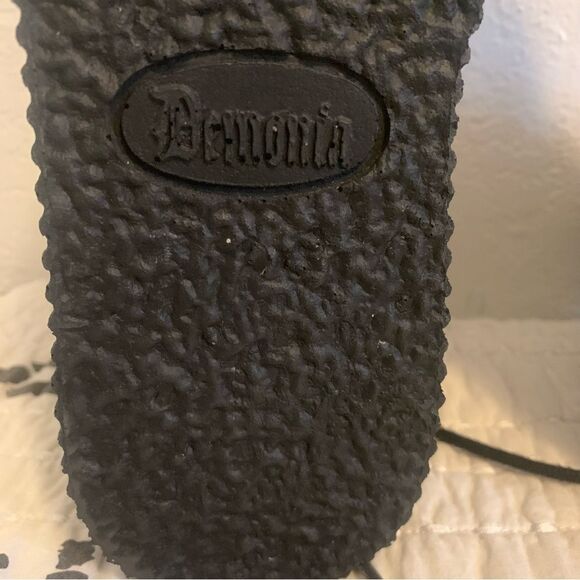 Demonia V-Creeper Black Platform Lace-Up Boots Vegan Leather - Picture 8 of 13